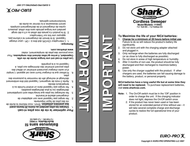 EUROPRO Shark CORDLESS V1900C manual