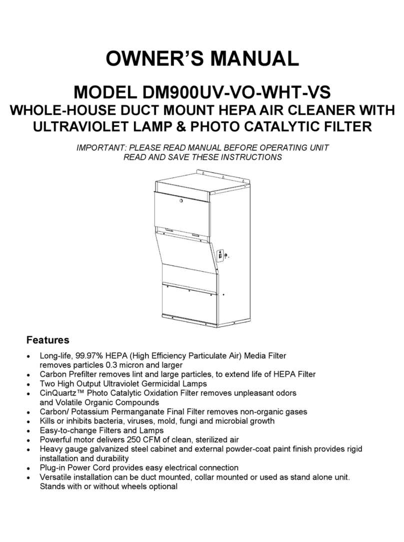 Electro-Air DM900UV-VO-WHT-VS User manual