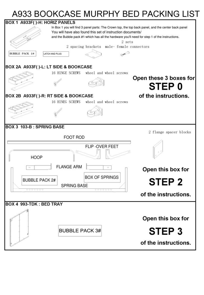 Wallbed Gallery MURPHY BED A933 manual