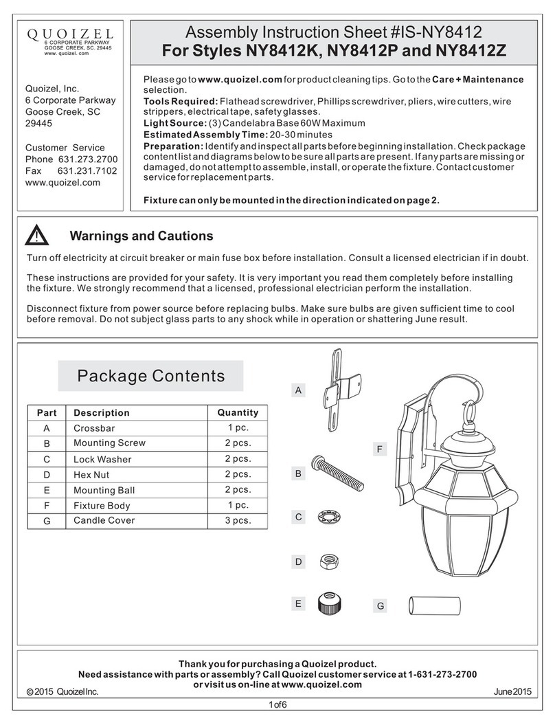 Quoizel NY8412K Mounting instructions