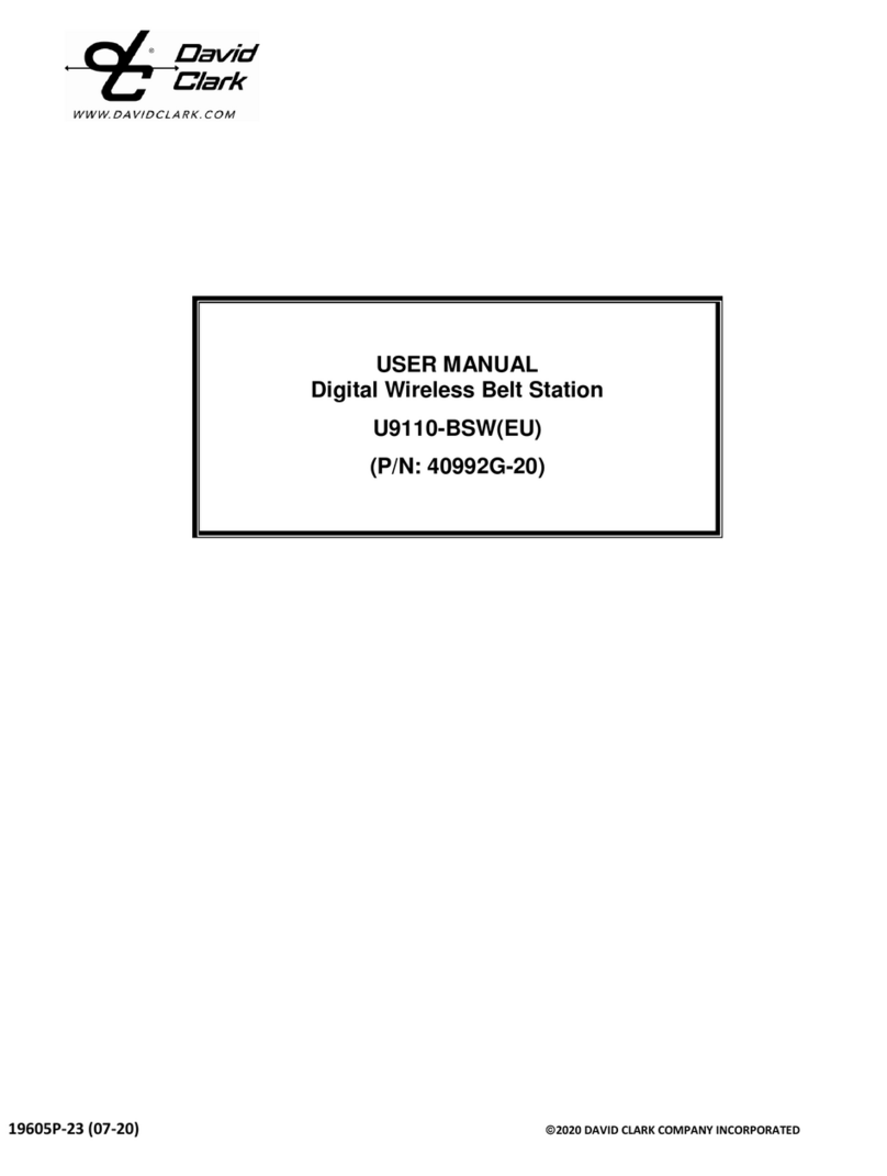 David Clark 40992G-20 User manual