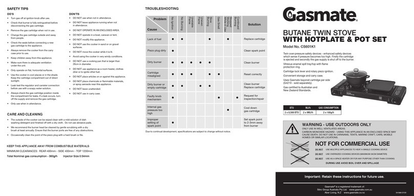Gasmate CS601K1 User manual