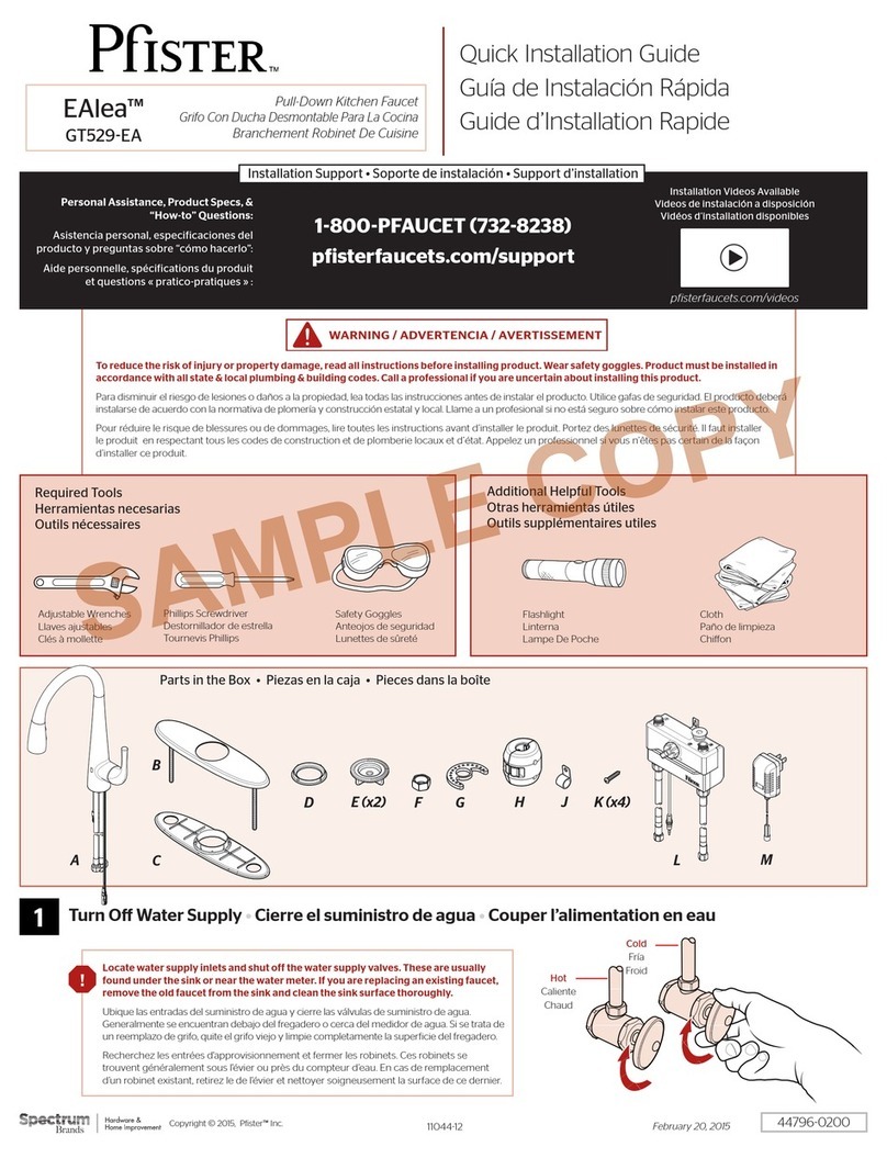 Pfister EAlea GT529-EA User manual