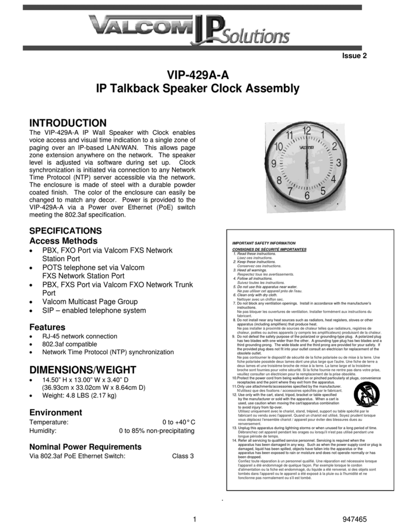 Valcom VIP-429A-A User manual