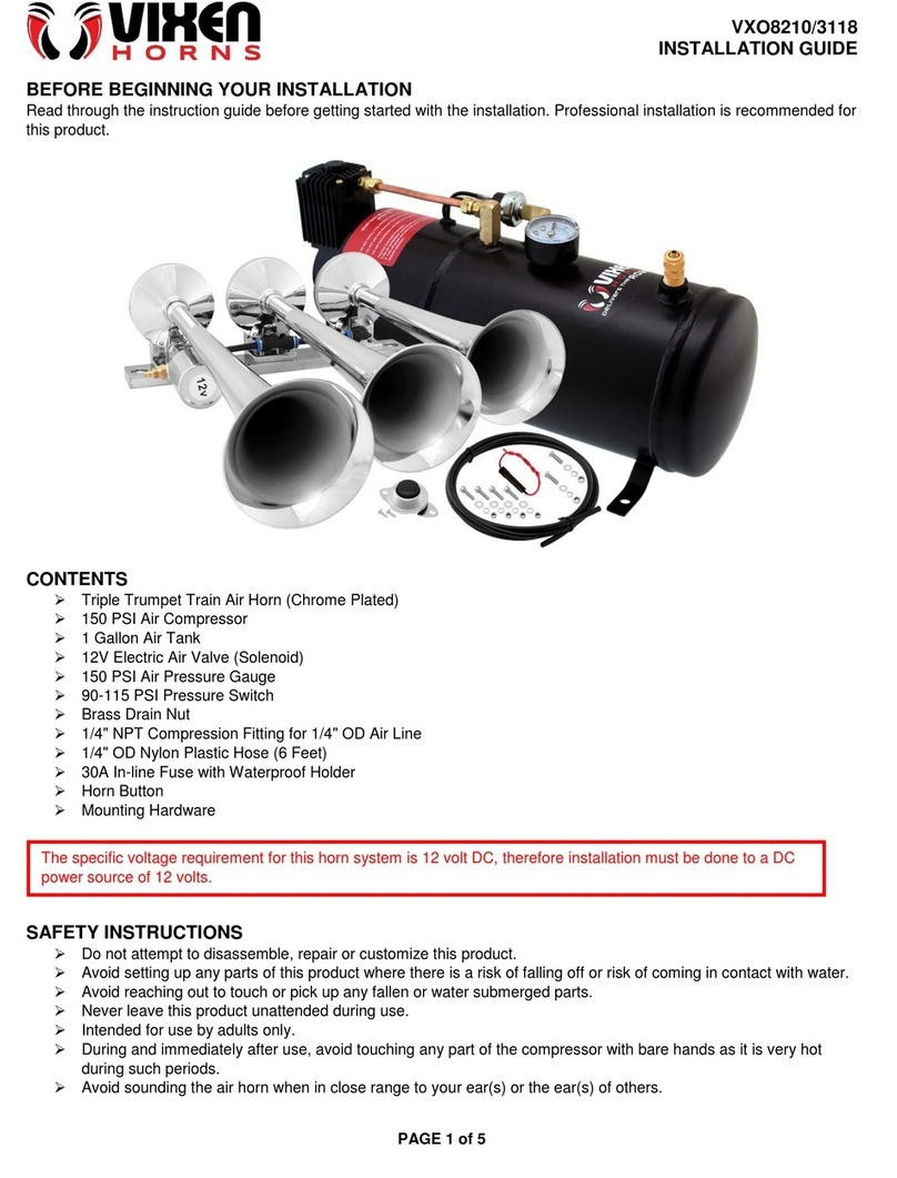 Vixen Horns VXO8210/3118 installation guide Vixen Horns VXO8210/3118 installation guide