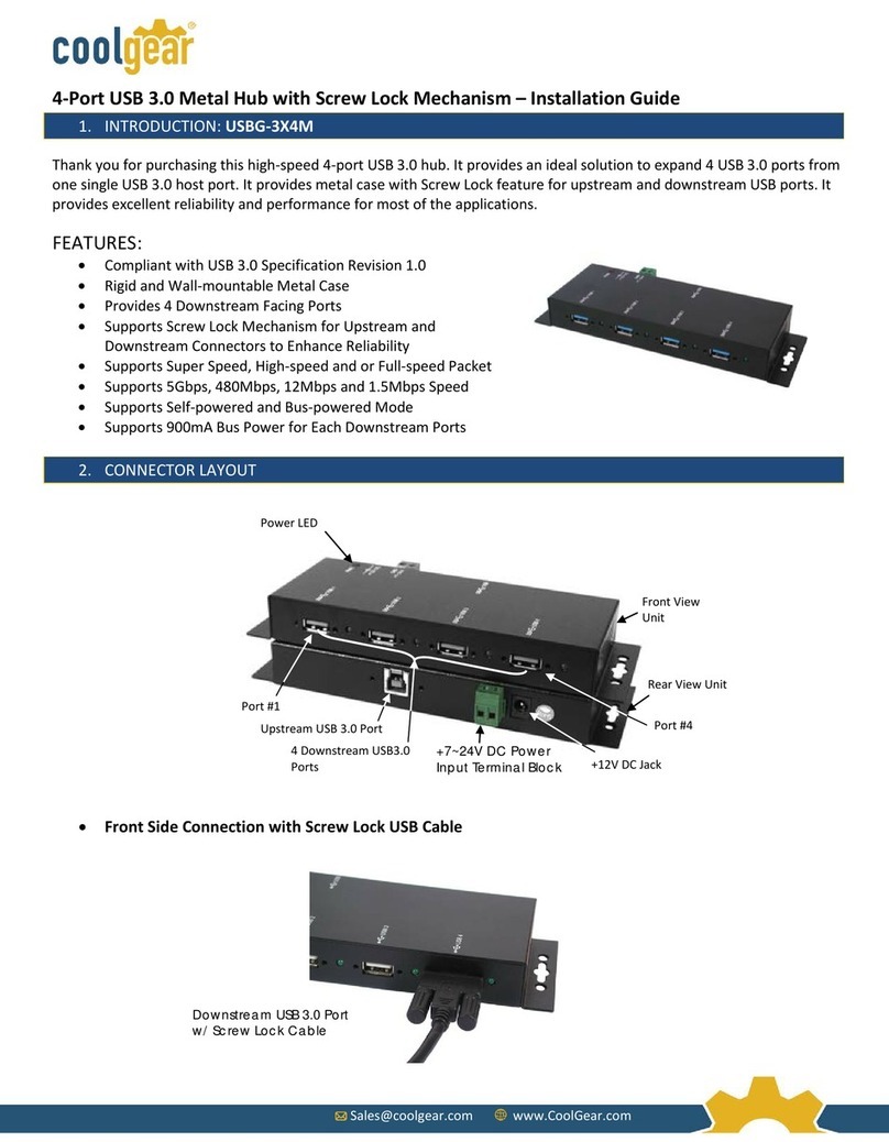 CoolGear USBG-3X4M User manual