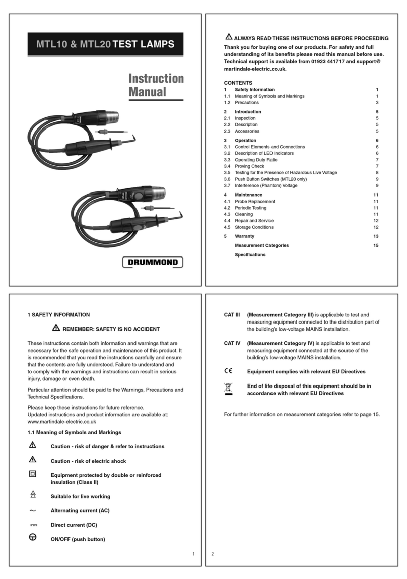 Drummond MTL20 instruction manual