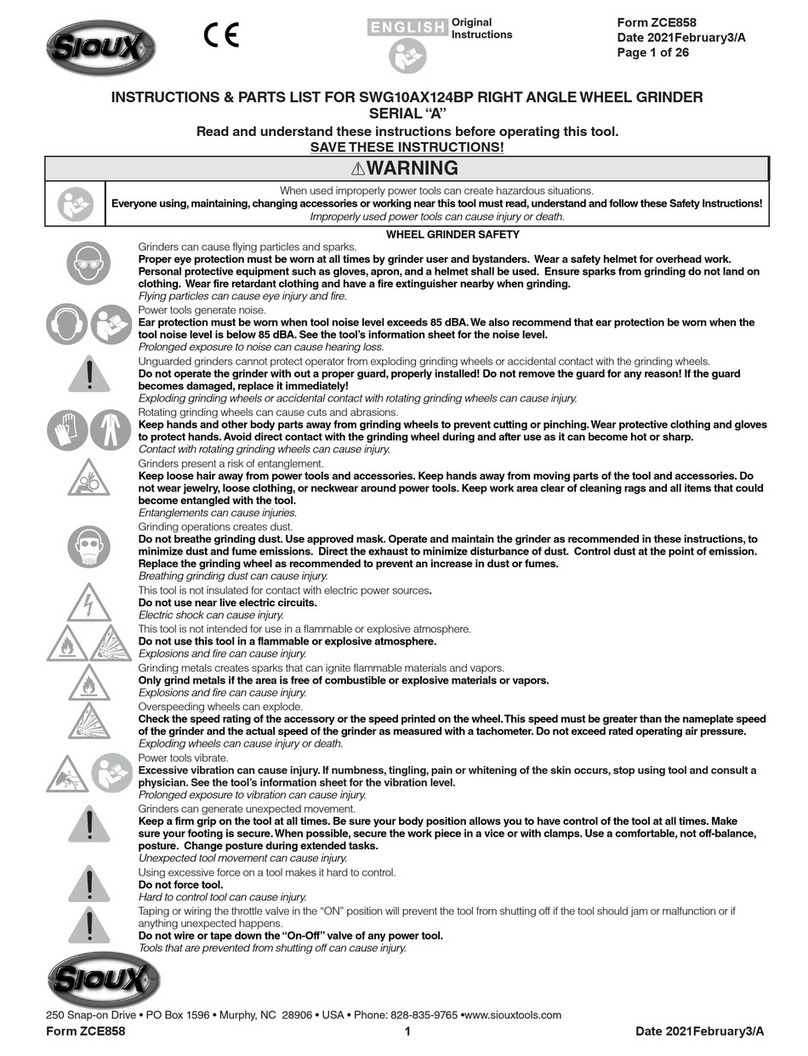 Sioux Tools SWG10AX124BP Operation manual