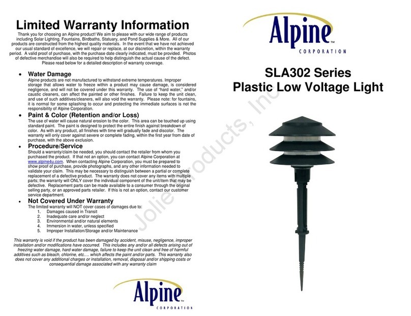 Alpine Luminosity SLA302 Series User manual