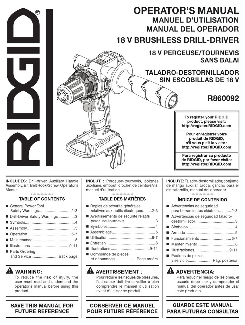 RIDGID R860092 Operator's manual