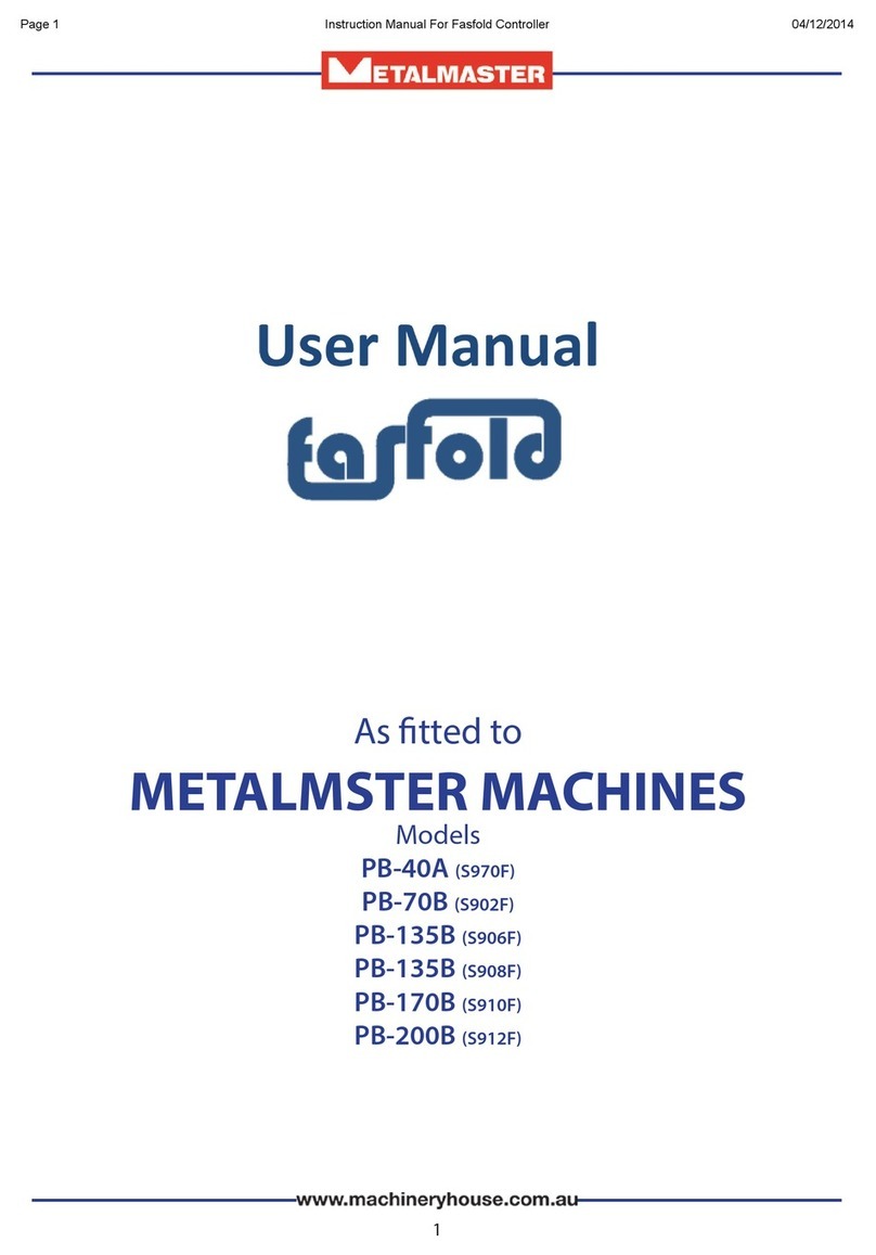MetalMaster Fasfold PB-40A user manual