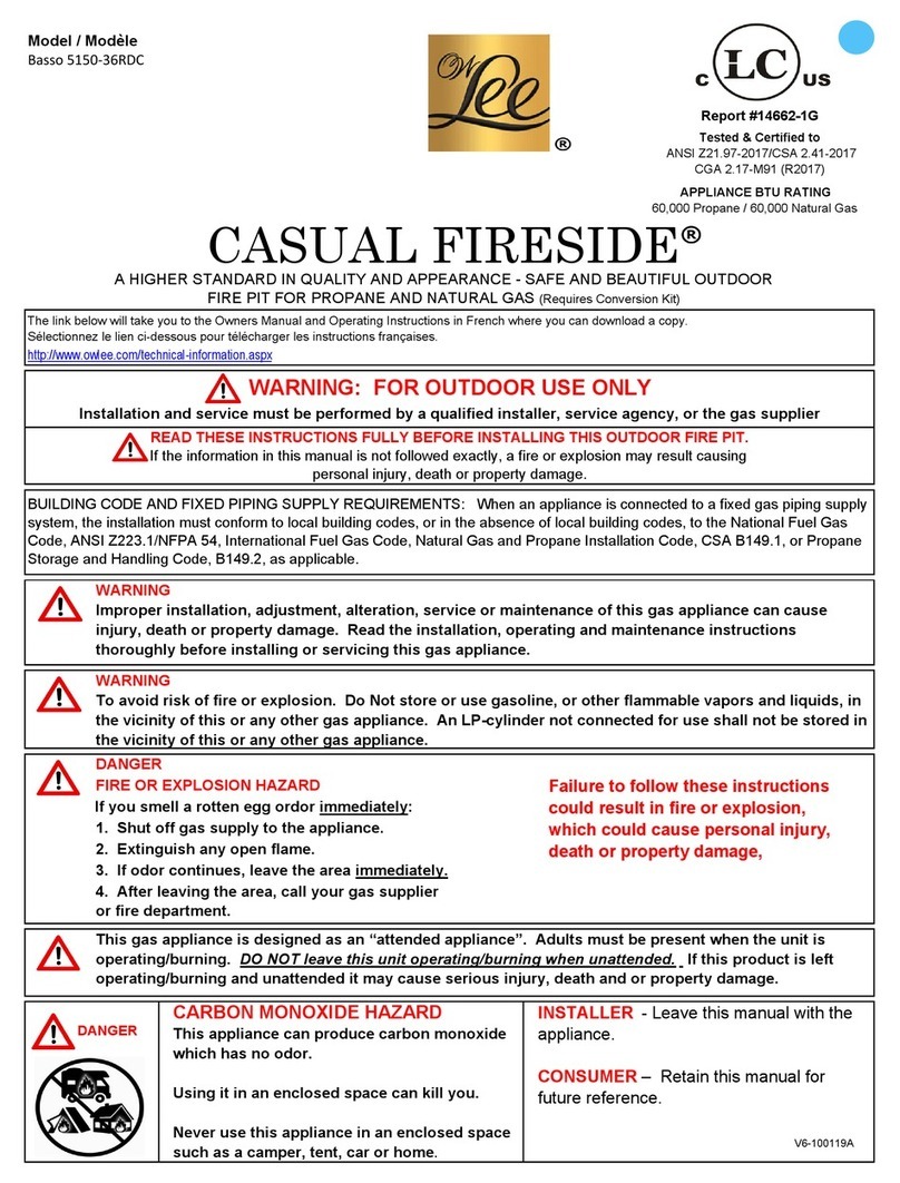 OW Lee CASUAL FIRESIDE Basso 5150-36RDC User manual