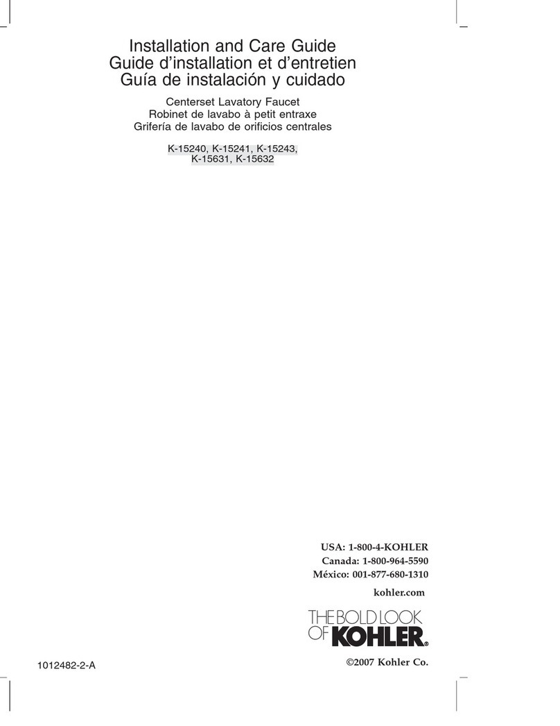 THE BOLD LOOK OF KOHLER K-15240 Assembly instructions