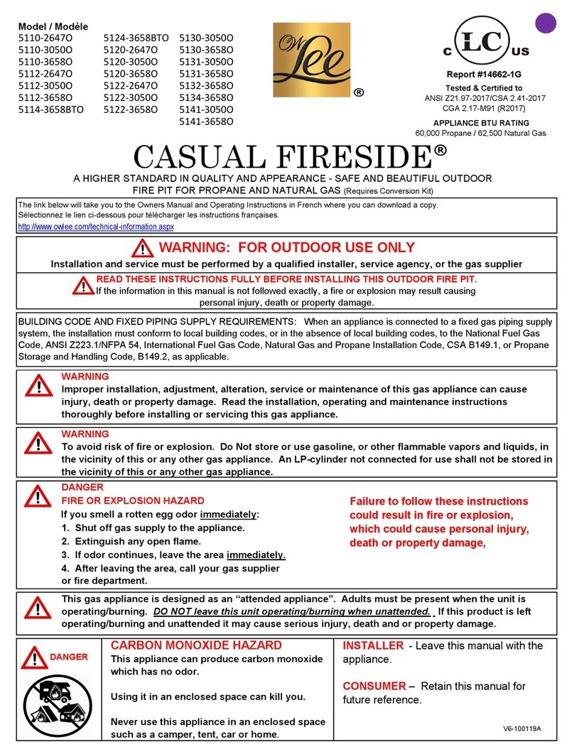 OW Lee CASUAL FIRESIDE 5110-2647O User manual OW Lee CASUAL FIRESIDE 5110-2647O User manual