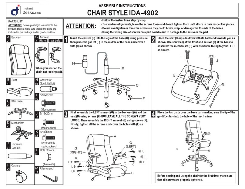 Instant Desks IDA-4902 Assembly instructions Instant Desks IDA-4902 Assembly instructions
