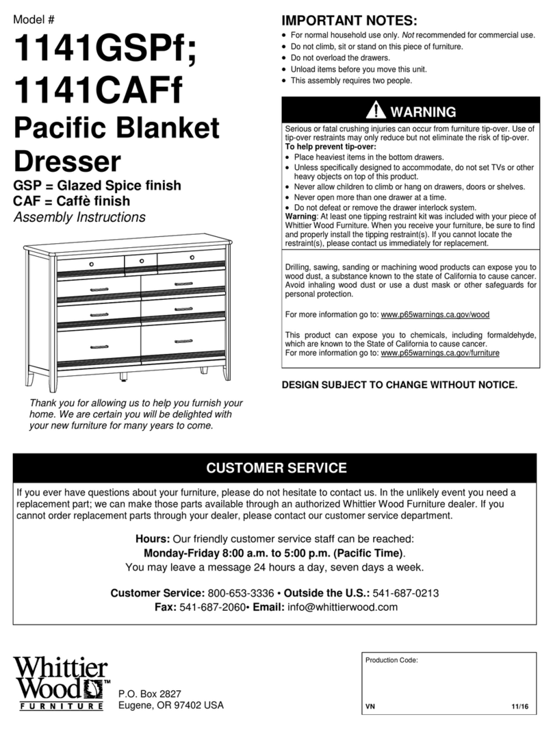 Whittier Wood Furniture Pacific 1141GSPf Assembly instructions