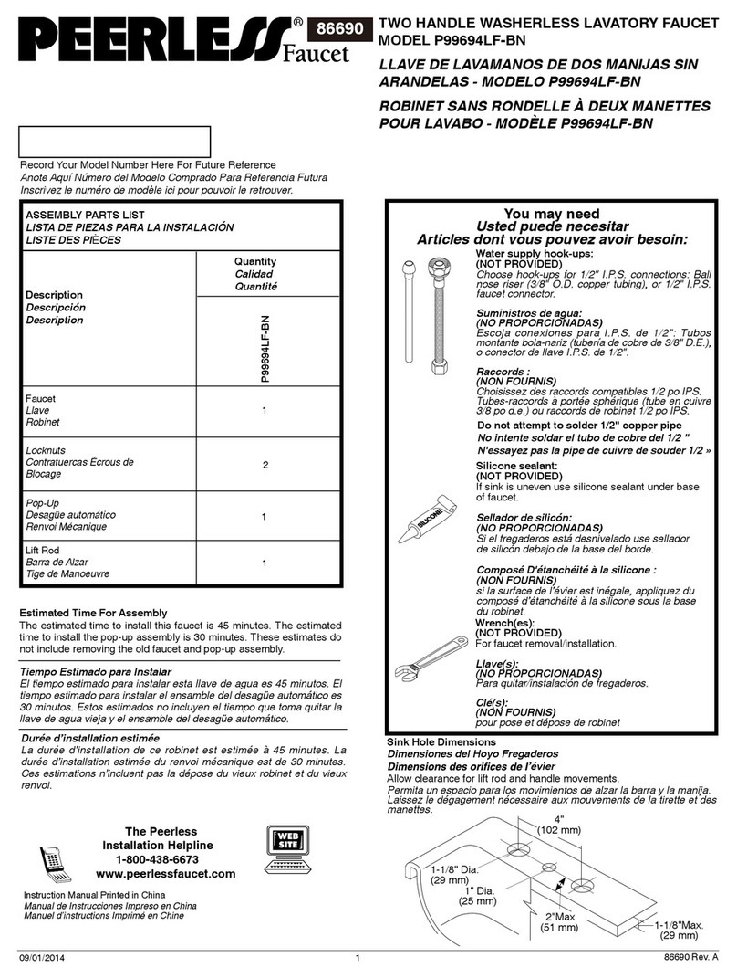 PEERLESS P99694LF-BN User manual
