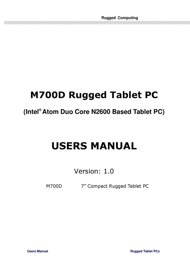 Rugged Computing M700D User manual Rugged Computing M700D User manual