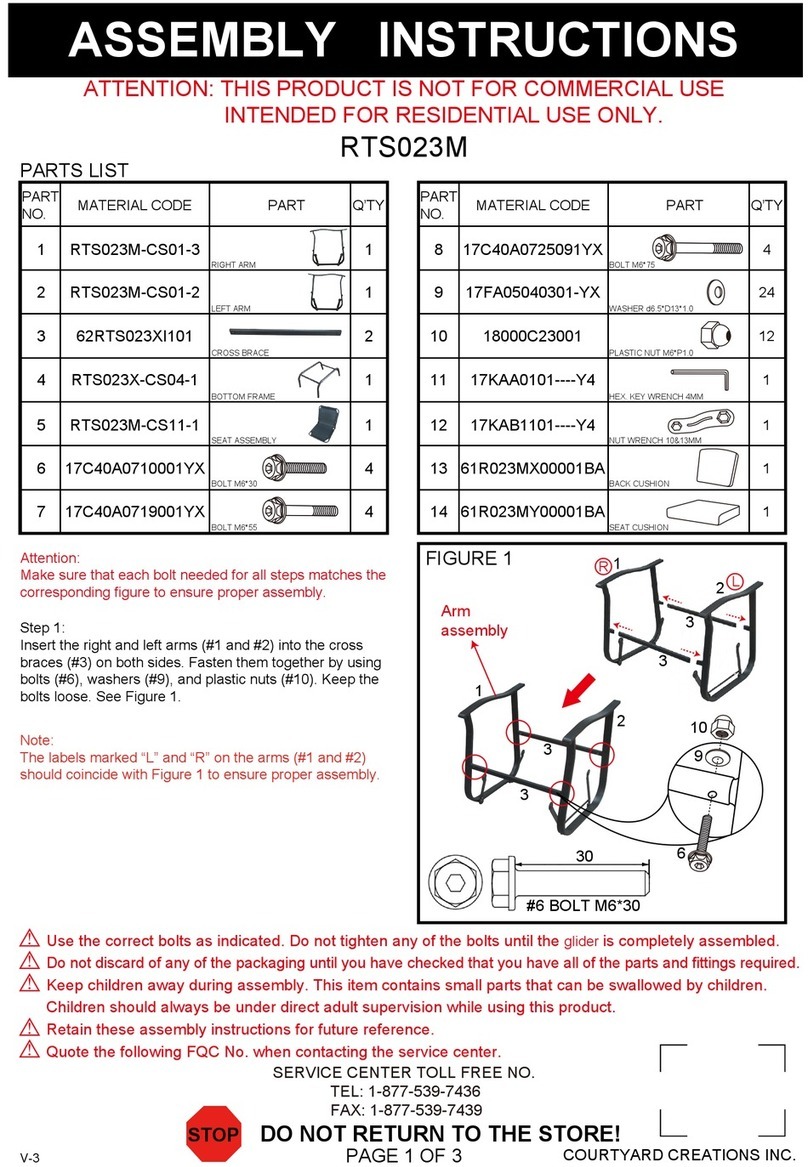Courtyard Creations RTS023M User manual