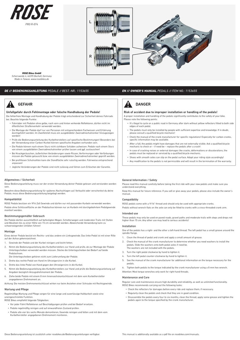 ROSE Bikes PRO R-074 owner's manual