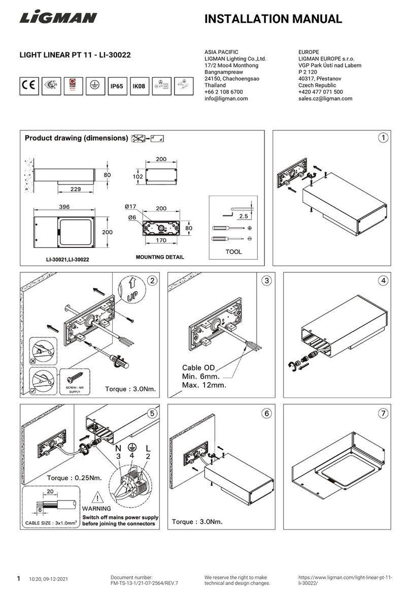 LIGMAN LIGHT LINEAR PT 11 User manual