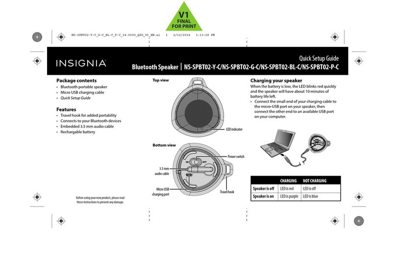 Insignia NS-SPBT02-G-C User manual