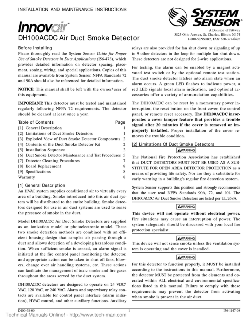 Pittway System Sensor Innovair DH100ACDC User manual