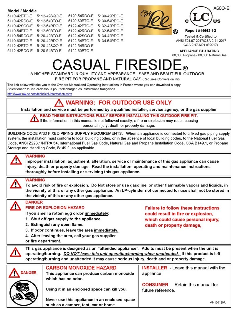 OW Lee CASUAL FIRESIDE 5110-42BTO-E owner's manual OW Lee CASUAL FIRESIDE 5110-42BTO-E owner's manual