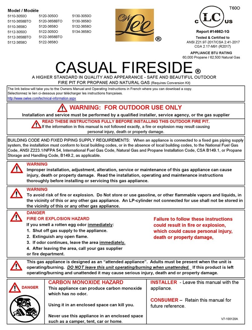 OW Lee CASUAL FIRESIDE 5110-3050O User manual
