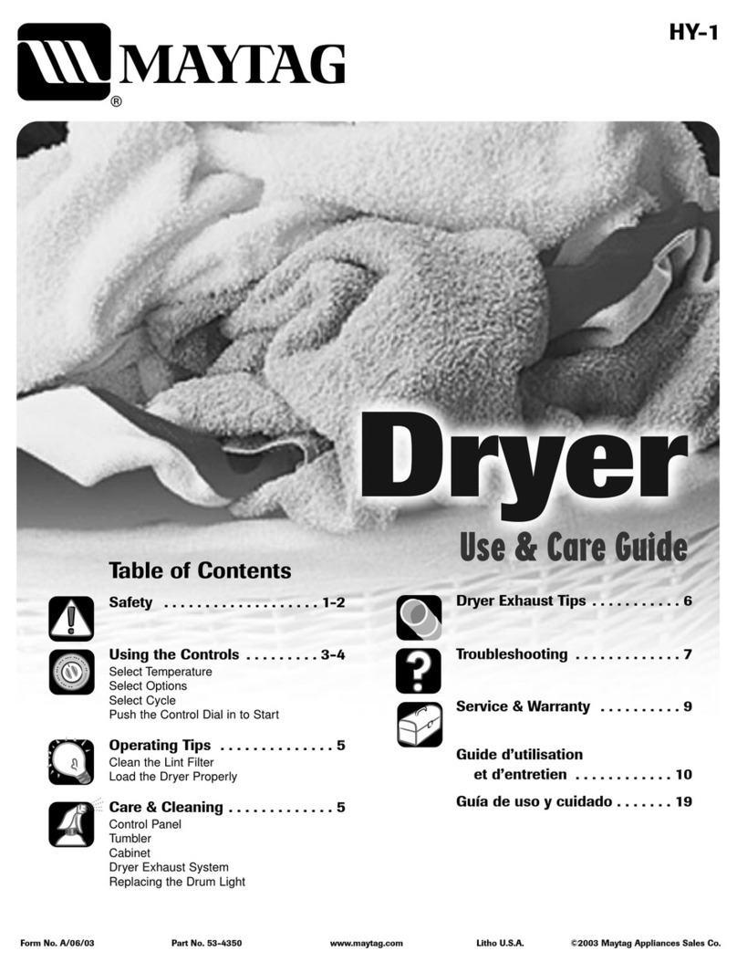 Maytag HY-1 Use & care guide