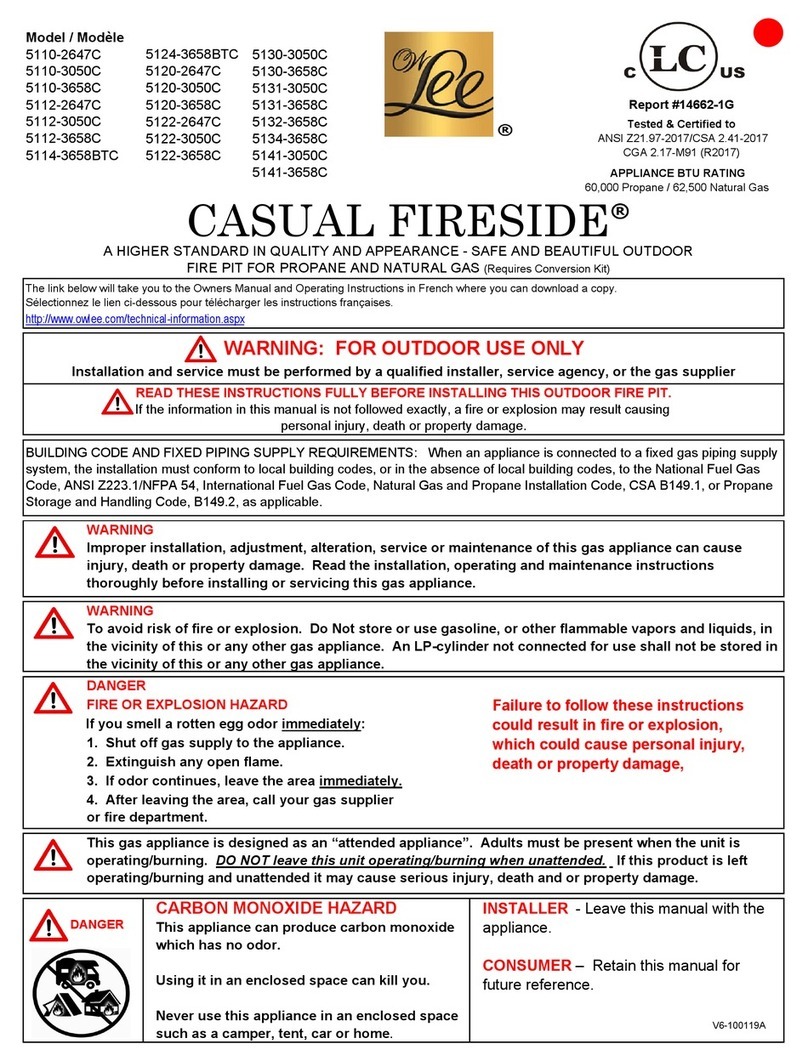 OW Lee CASUAL FIRESIDE 5110-2647C User manual OW Lee CASUAL FIRESIDE 5110-2647C User manual