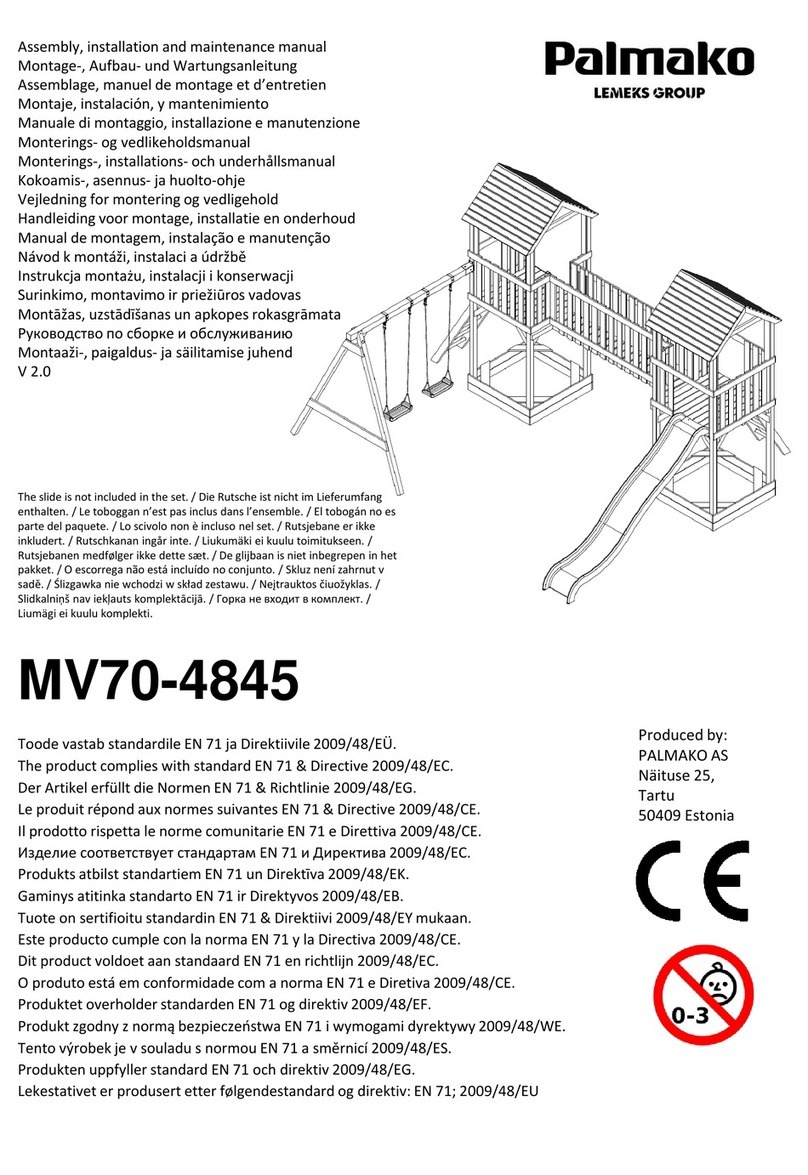 Palmako MV70-4845 Assembly, installation and maintenance manual
