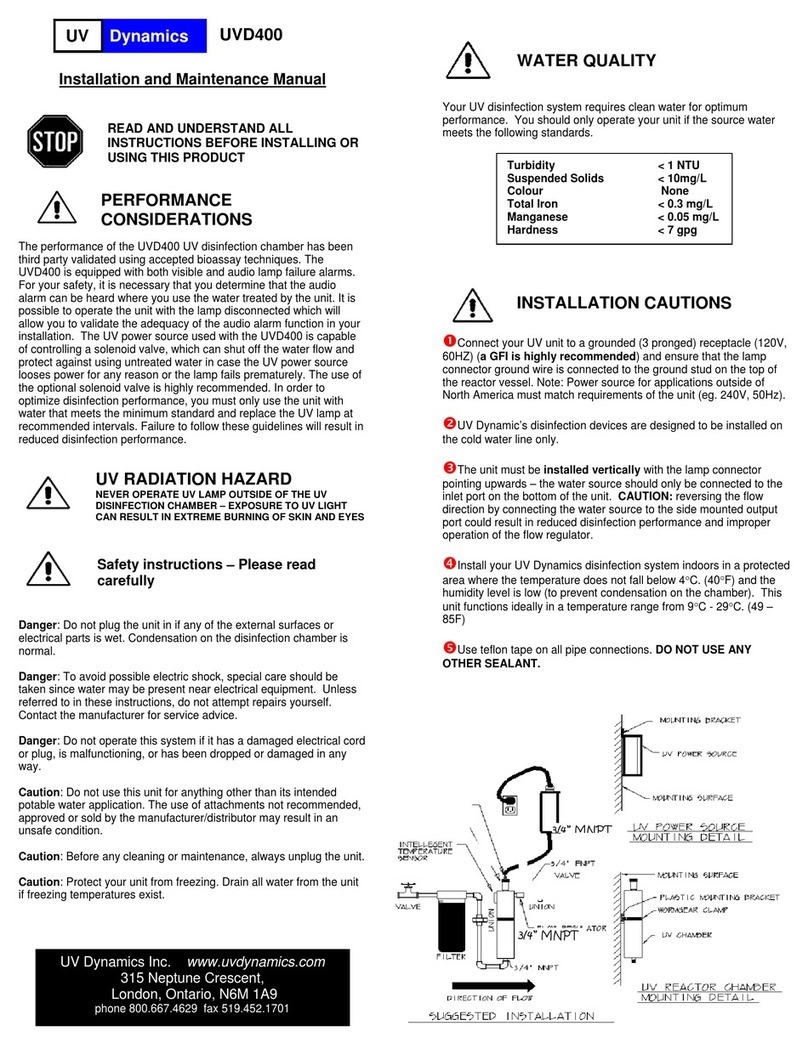 UV Dynamics UVD400 Installation and maintenance manual