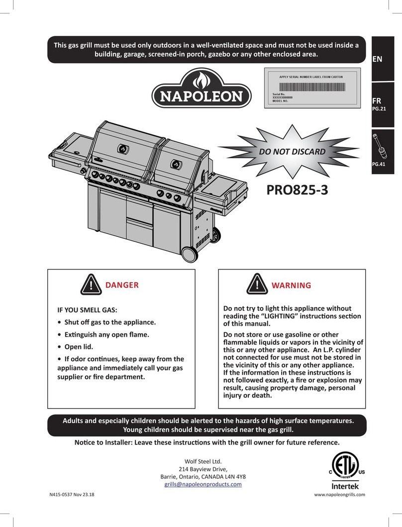 Napoleon PRESTIGE PRO PRO825-3 manual