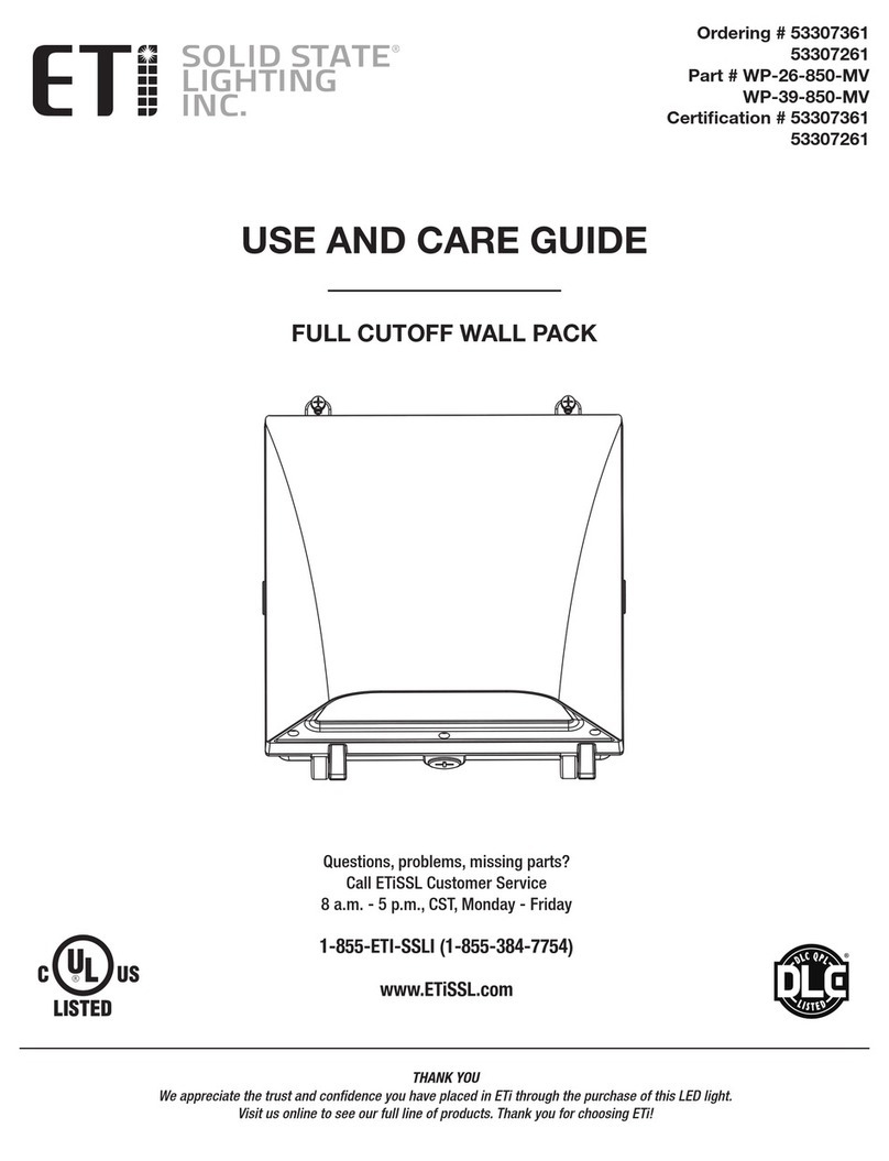 ETI Solid State Lighting WP-26-850-MV Use and care guide