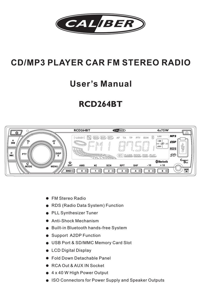 Caliber RCD264BT User manual