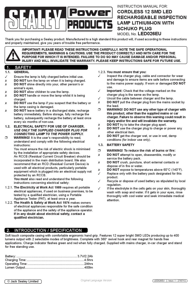Sealey LED026EU instructions