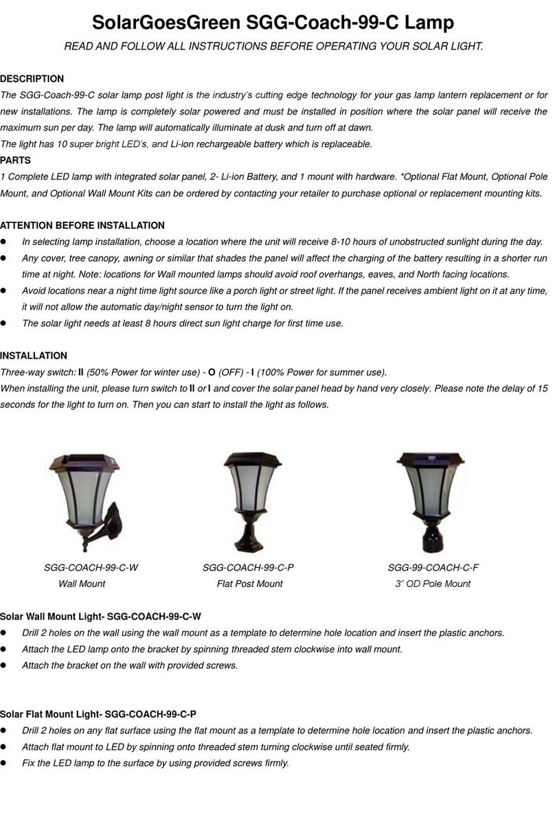 Solar Goes Green SGG-COACH-99-C quick start guide Solar Goes Green SGG-COACH-99-C quick start guide