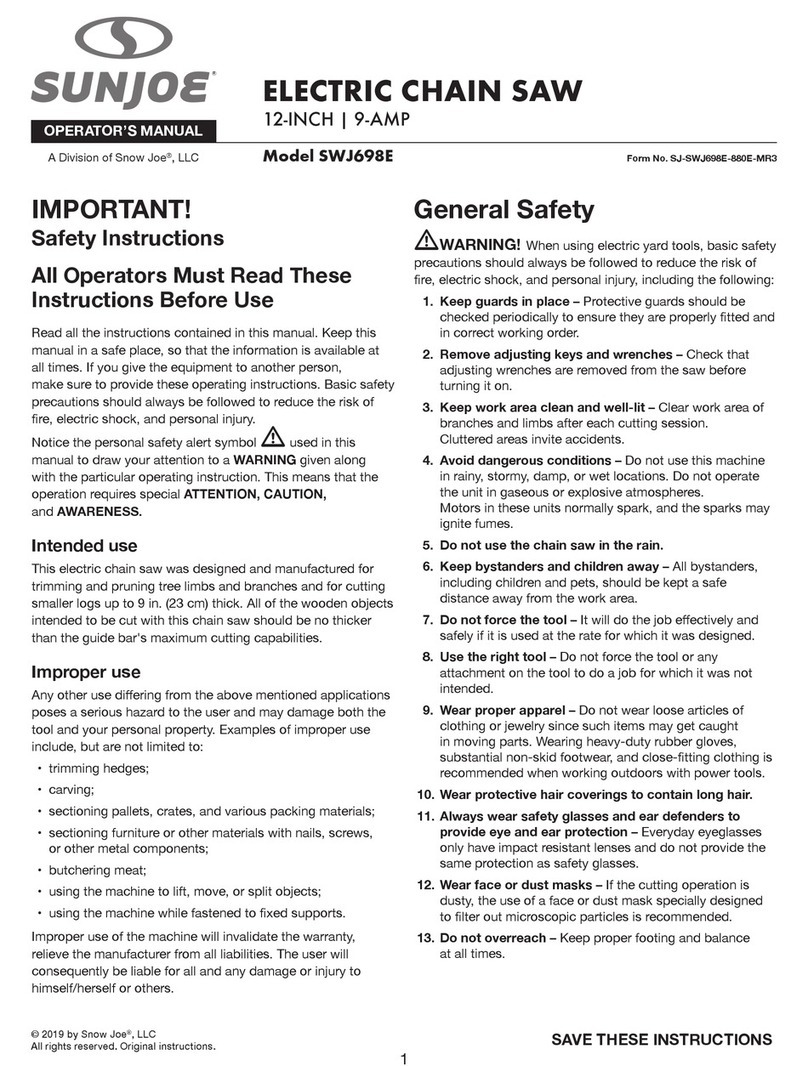 SNOWJOE SUNJOE SWK698E Operator's manual