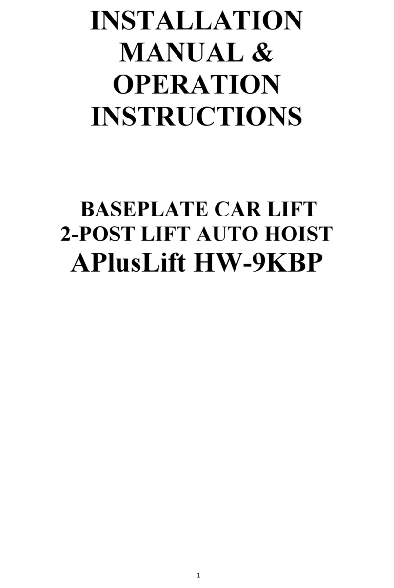 APlusLift HW-9KBP Installation manual & operation instructions