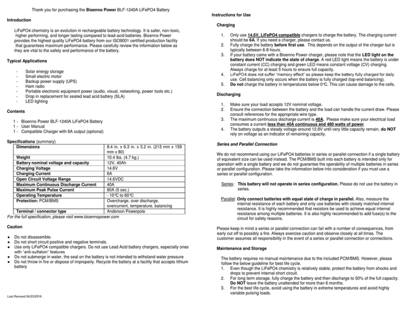 Bioenno Power BLF-1240A user manual