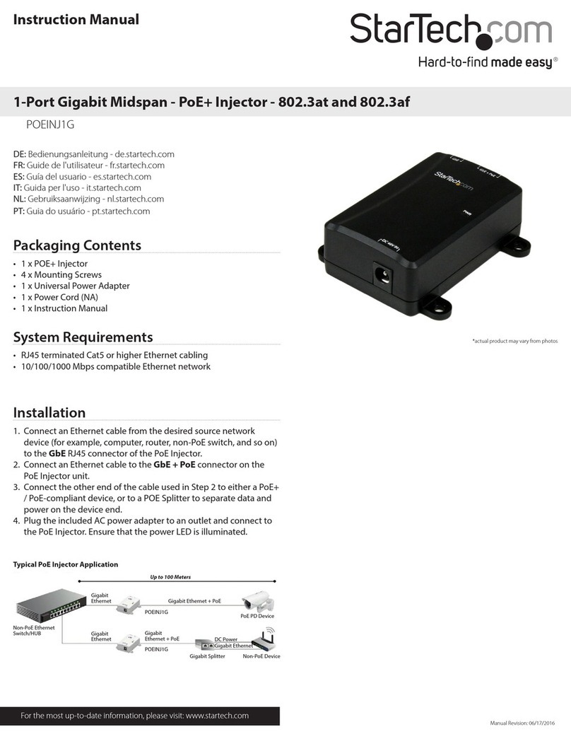 StarTech.com POEINJ1G instruction manual StarTech.com POEINJ1G instruction manual