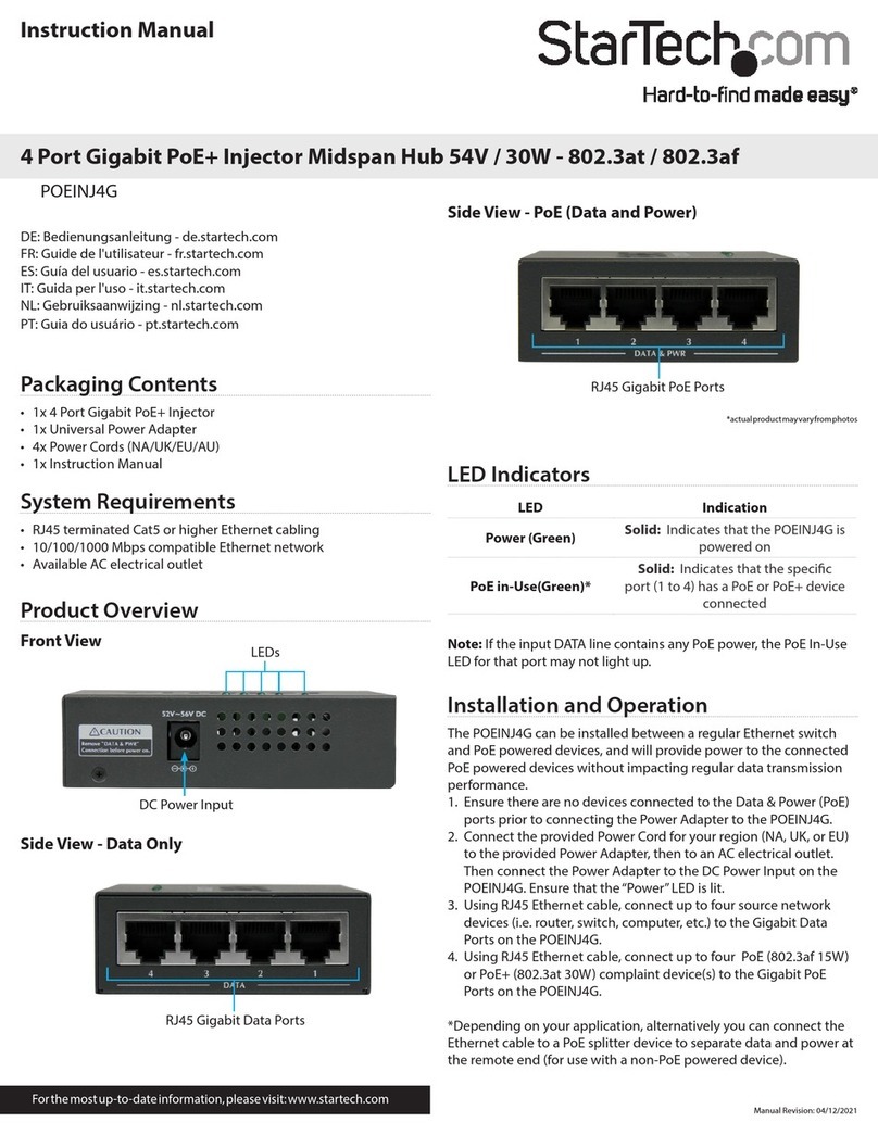StarTech.com POEINJ4G instruction manual