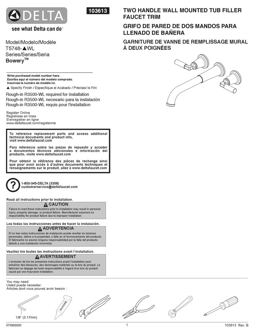 Delta Bowery T5748-WL Series User manual