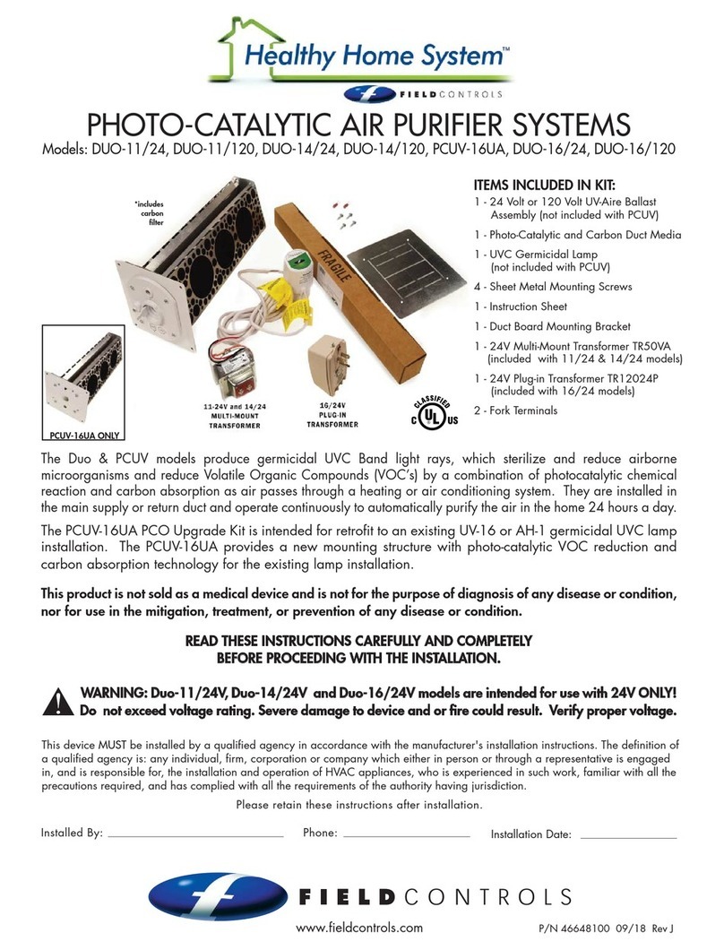 Field Controls Healthy Home System DUO-11/24 User manual