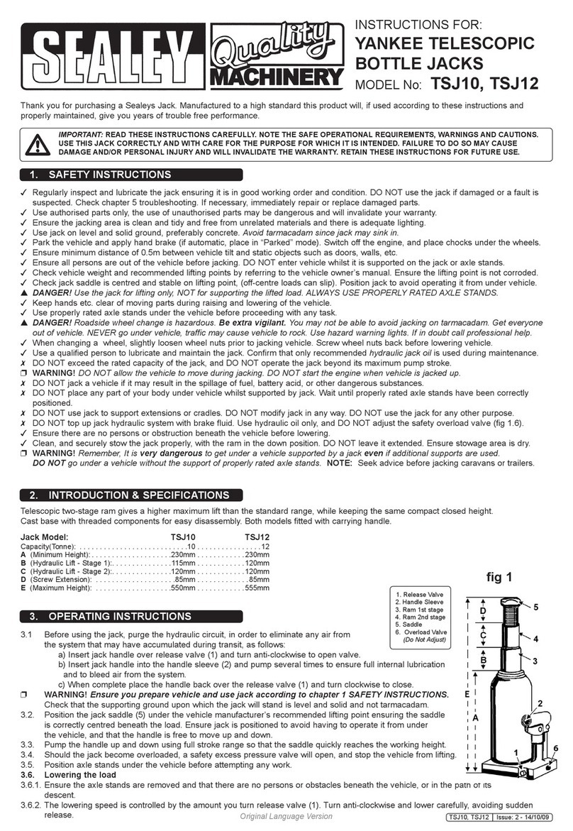 Sealey TSJ10 instructions