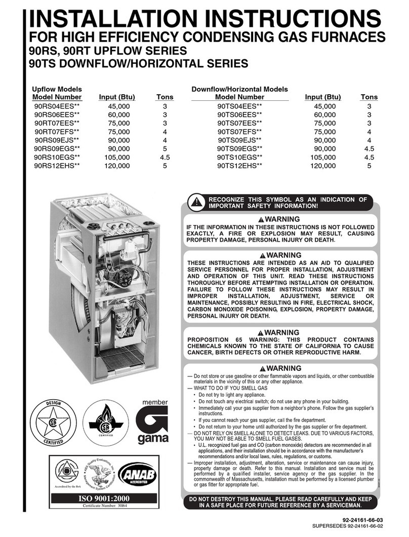Rheem 90RS04EES Series installation instructions Rheem 90RS04EES Series installation instructions