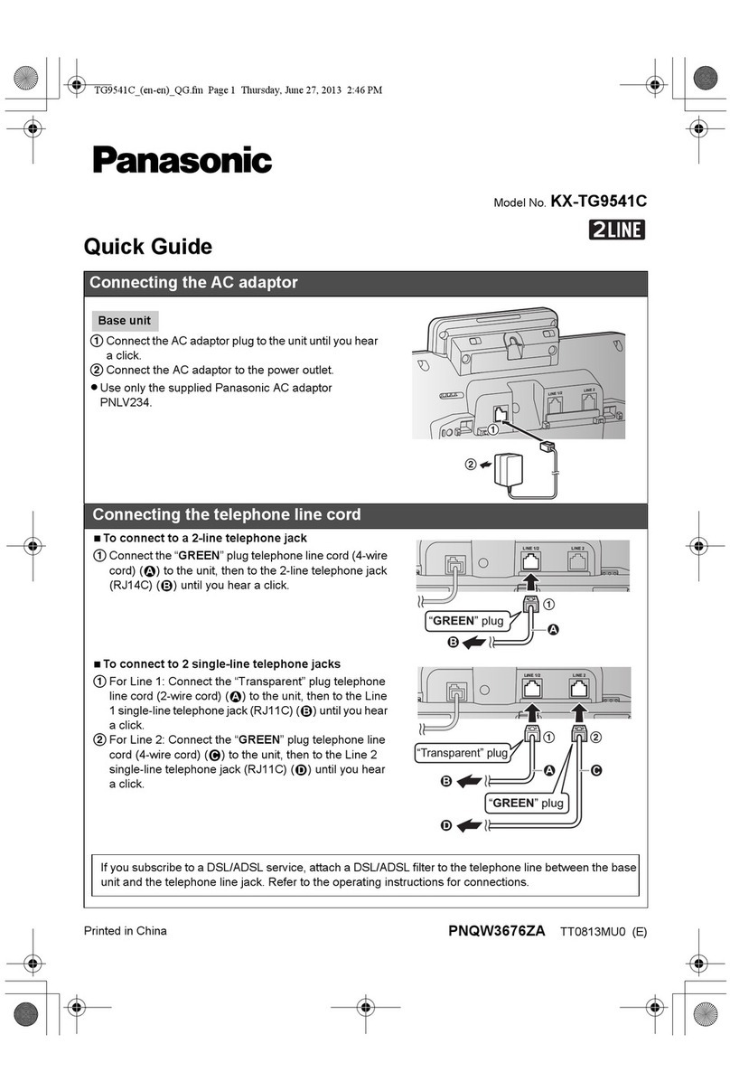 Panasonic 2 Line KX-TG9541C User manual