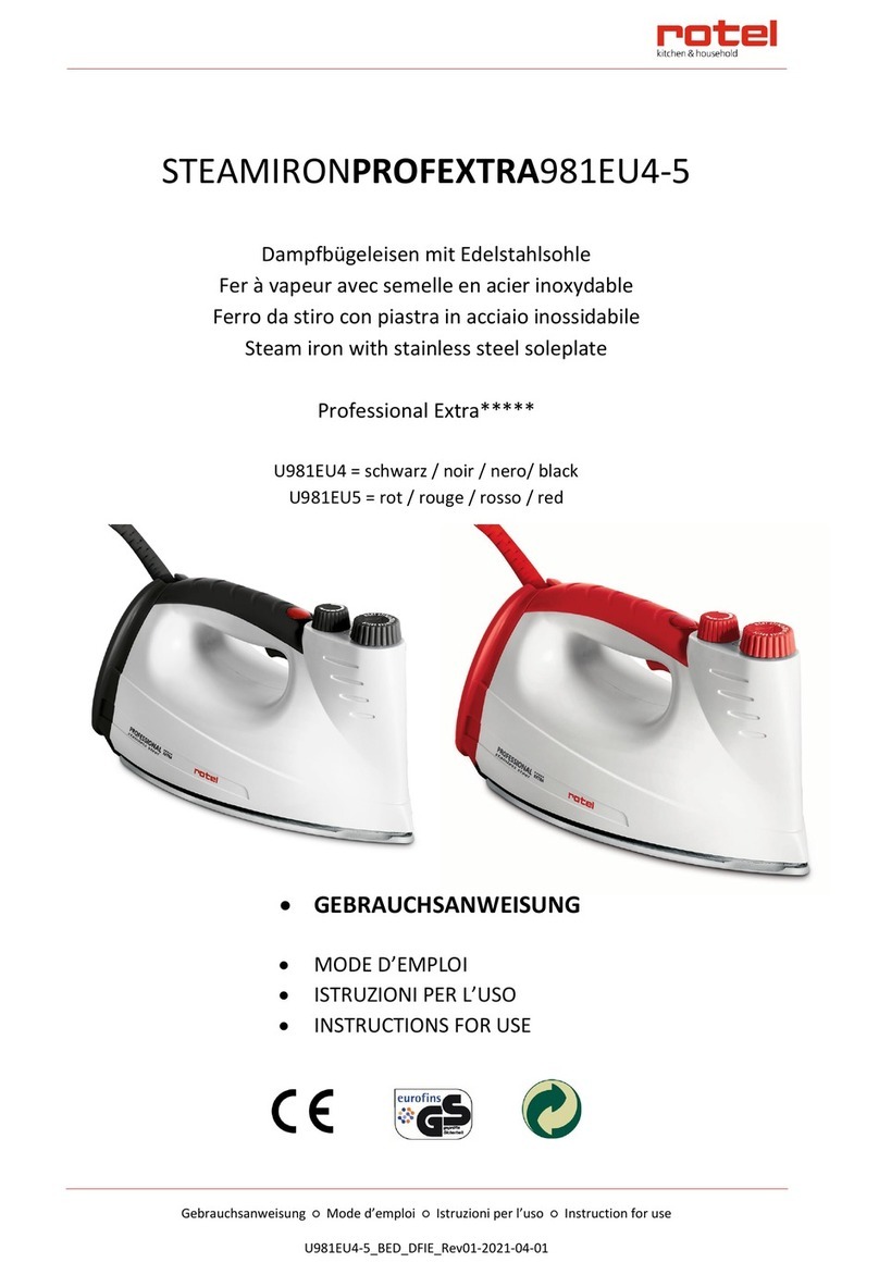 Rotel STEAMIRONPROFEXTRA981EU4-5 User manual