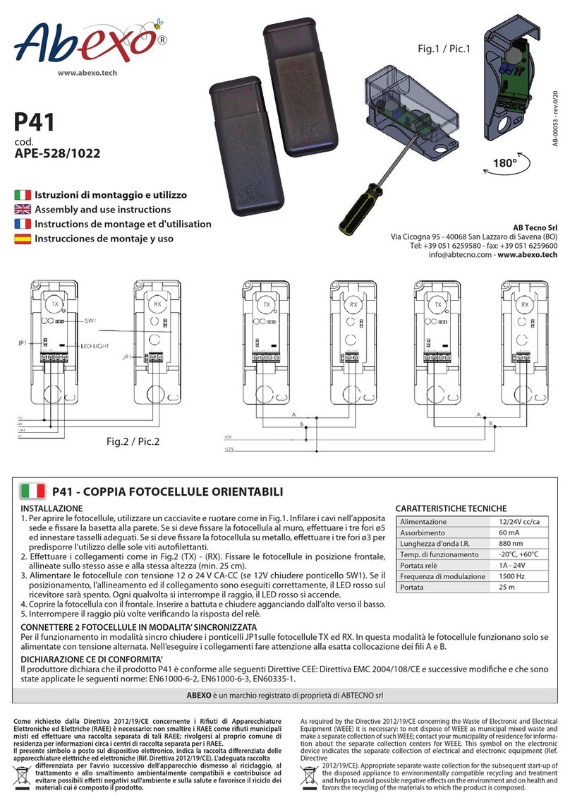 Abexo P41 Assembly and use instructions